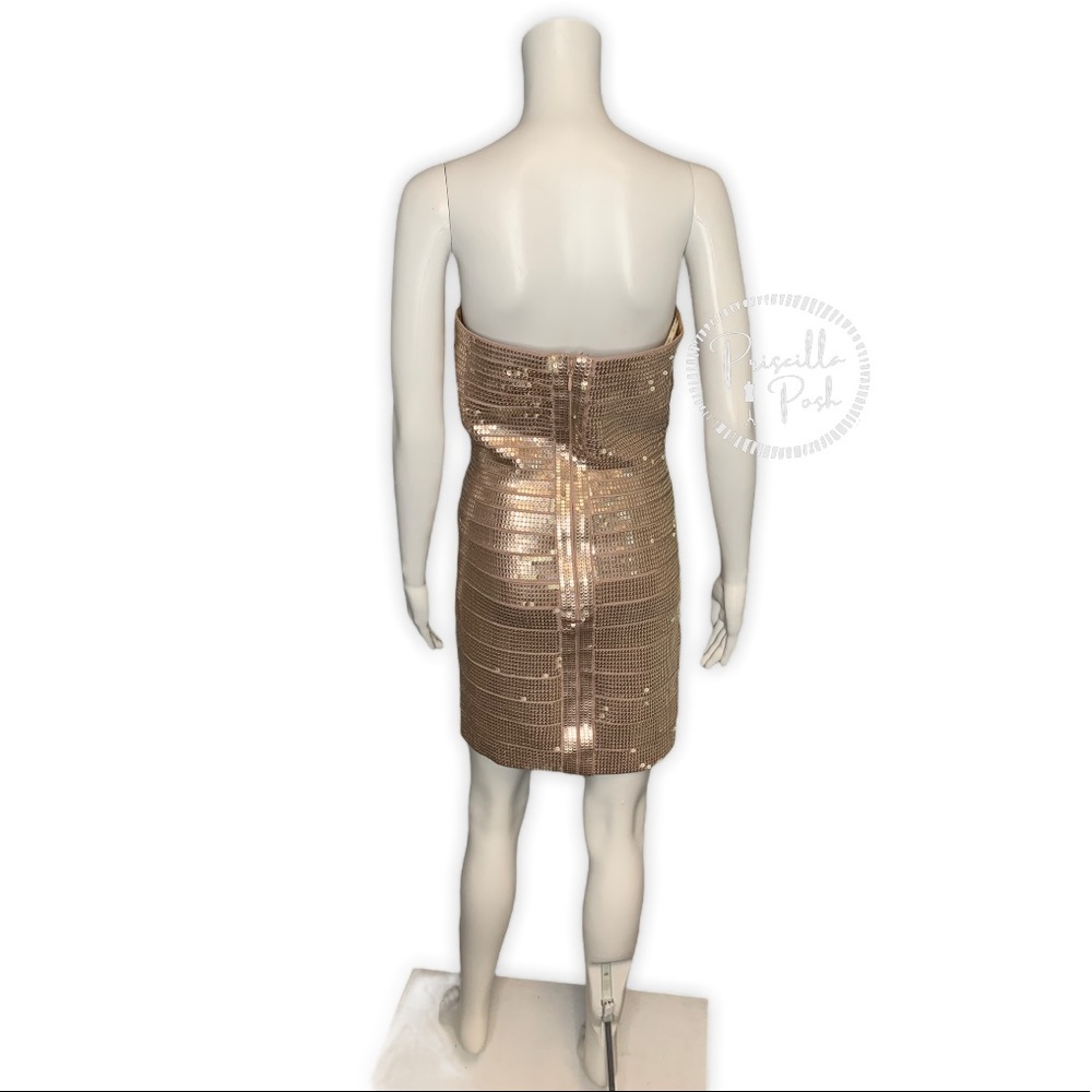 Herve Leger Nazik Sequin Bandage Dress, Bare Combo - Picture 12 of 16